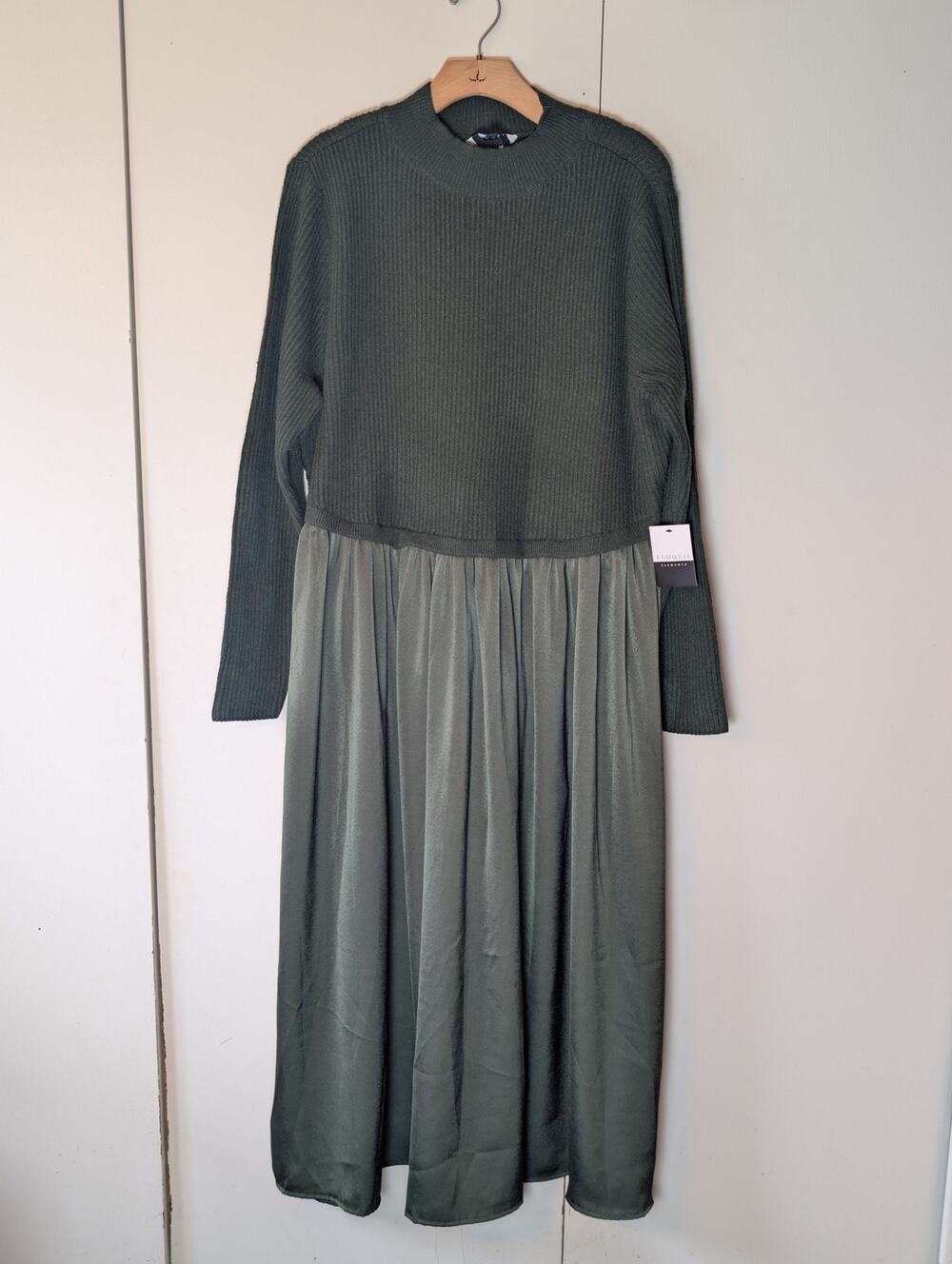 Eloquii Elements Green Sweater Midi Dress Size 22/24